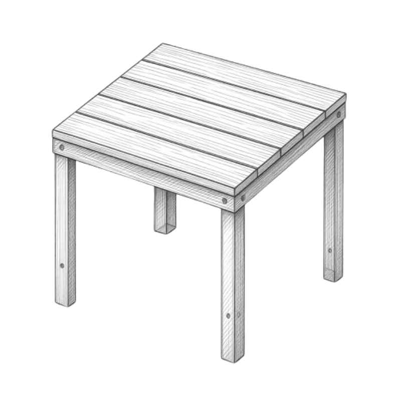 Solid Maple Otus side table in a studio shot — hero image for Cuban-style square tables.