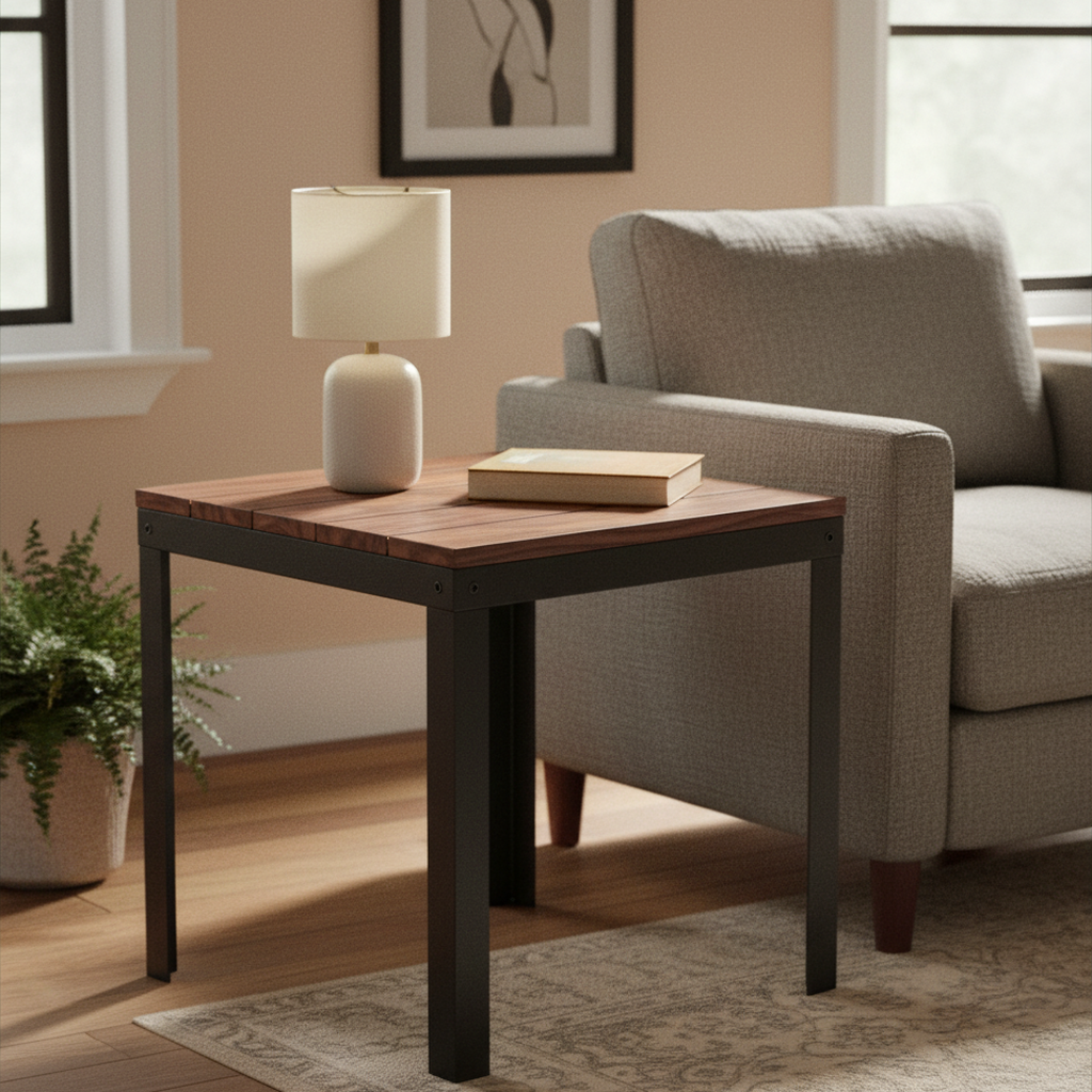 Solid Walnut Slim Tyto coffee table in a styled room — hero image for Walnut hardwood tables.