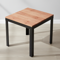 Otus Square solid Cherry side table, finished — 26.5" × 26.5" top, 24" tall, shown in a lifestyle setting