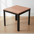 Otus Square solid Cherry side table, unfinished — 26.5" × 26.5" top, 24" tall, styled in a home interior