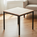 Otus Slim solid Hard Maple side table, unfinished — 25" × 25" top, 24" tall, shown in a lifestyle setting