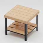 Otus Puro solid Hard Maple side table with lower shelf, unfinished — 26.5" × 26.5" top, 24" tall, studio photo on a neutral background