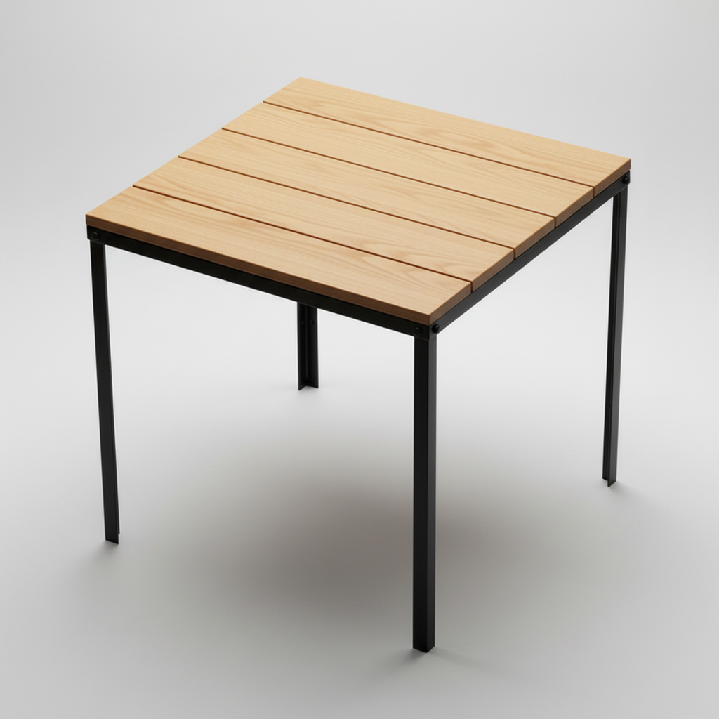 Otus Slim solid Oak side table, unfinished — 25" × 25" top, 24" tall, studio photo on a neutral background
