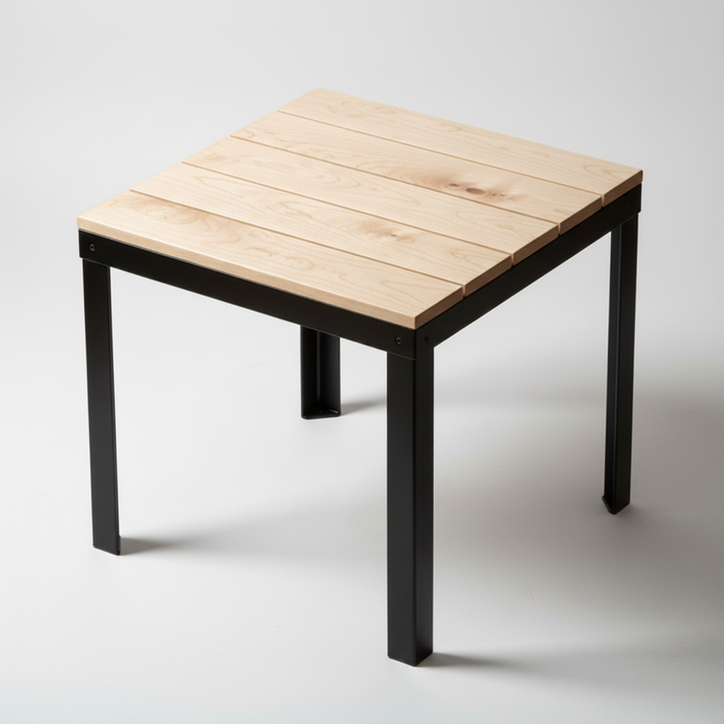 Otus Square solid Hard Maple side table, finished — 26.5" × 26.5" top, 24" tall, studio photo on a neutral background — Finished