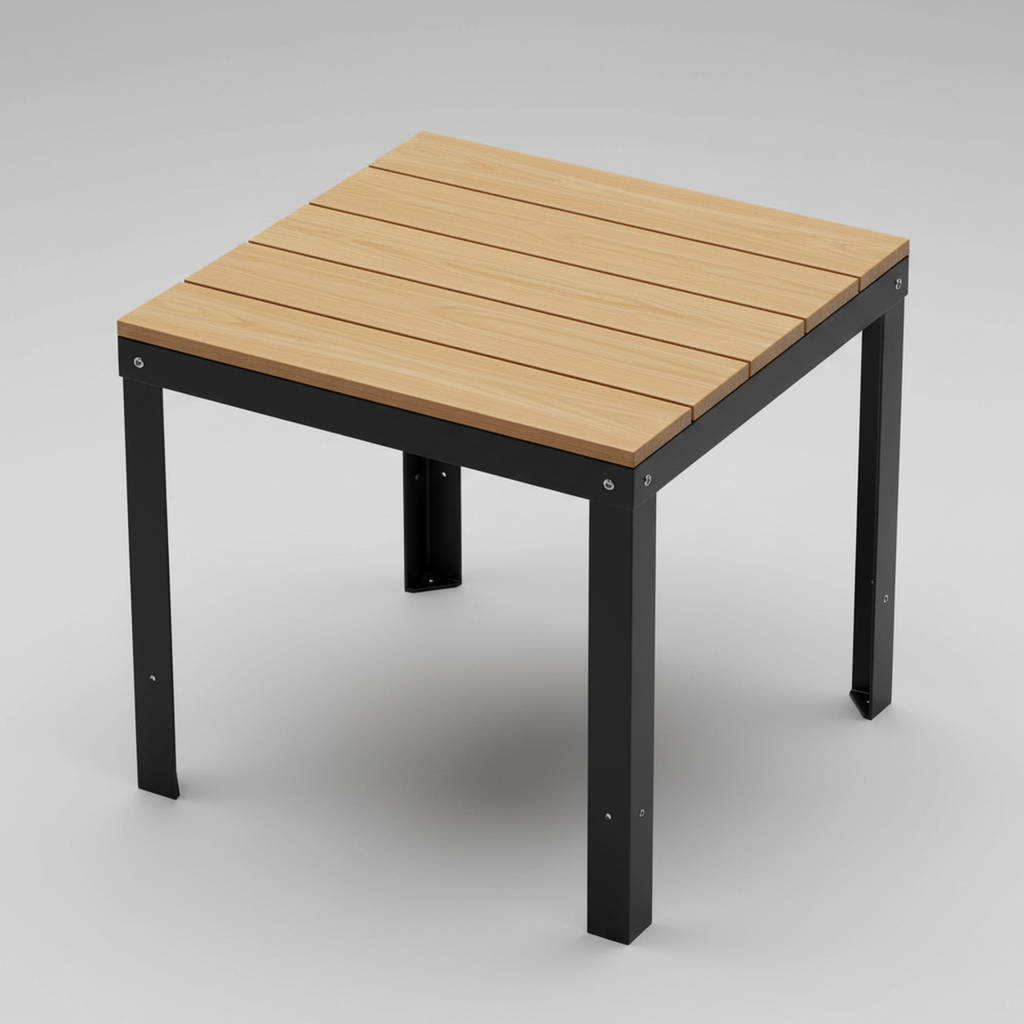 Otus Square solid Oak side table, unfinished — 26.5" × 26.5" top, 24" tall, studio photo on a neutral background