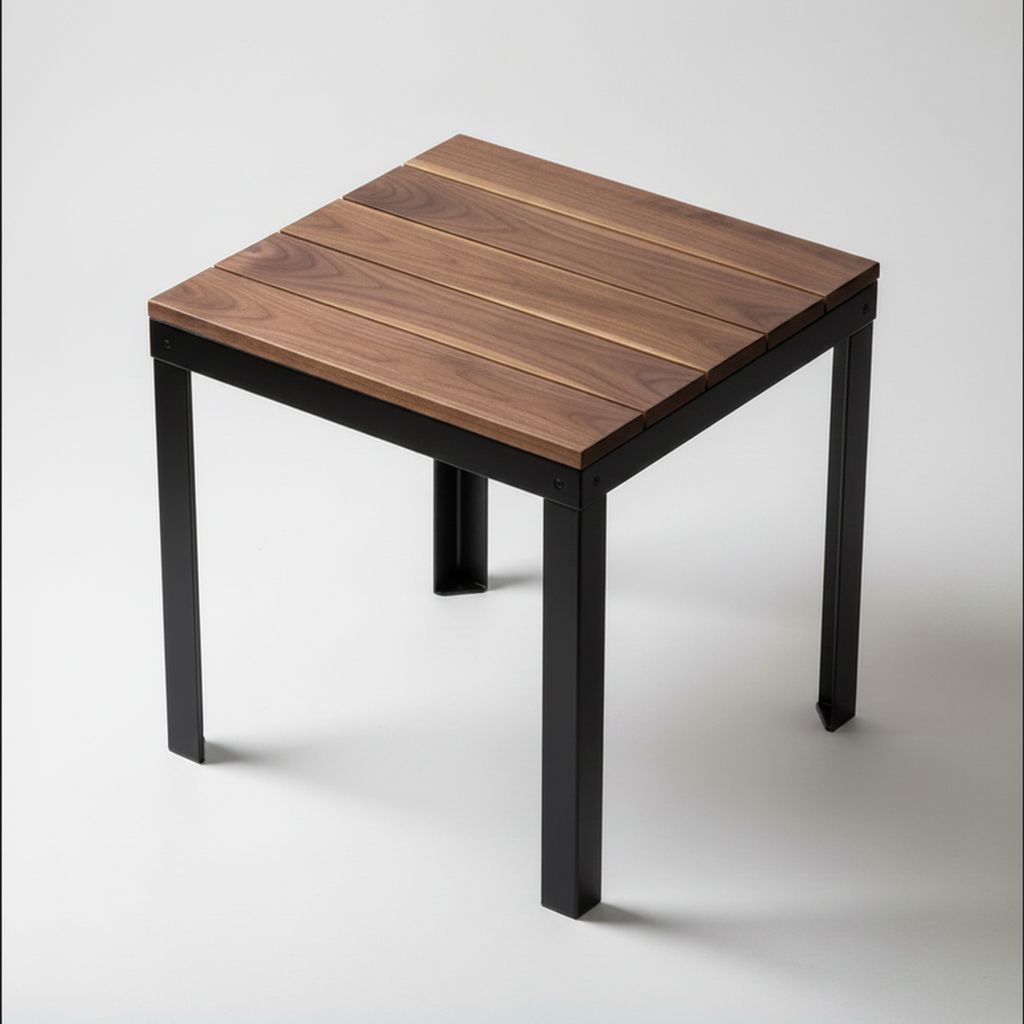 Otus Square solid Walnut side table, unfinished — 26.5" × 26.5" top, 24" tall, studio photo on a neutral background