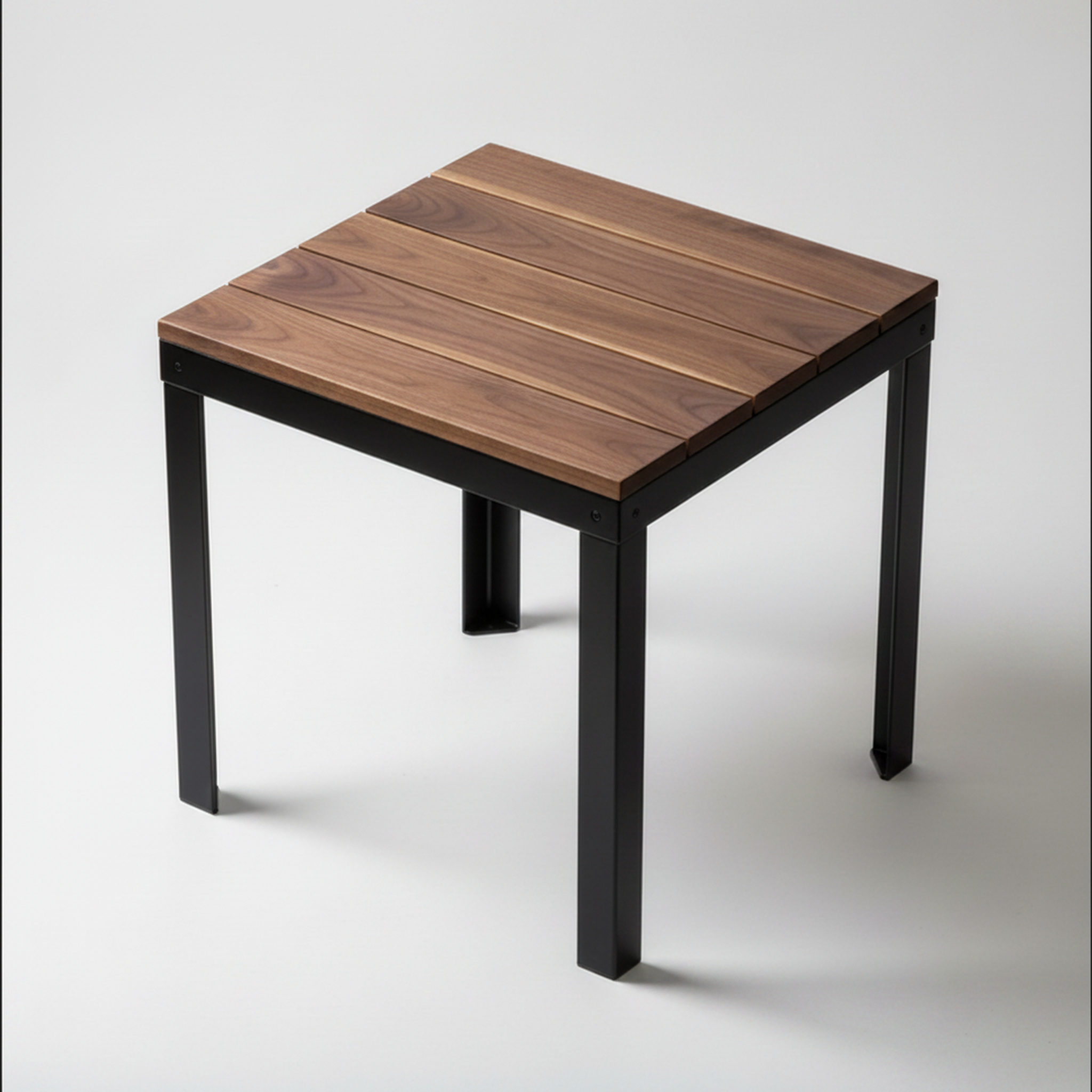 Otus Square solid Walnut side table, unfinished — 26.5" × 26.5" top, 24" tall, studio photo on a neutral background