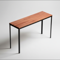 Surnia Slim solid Cherry sofa table, finished — 45" × 15" top, 30" tall, styled in a home interior