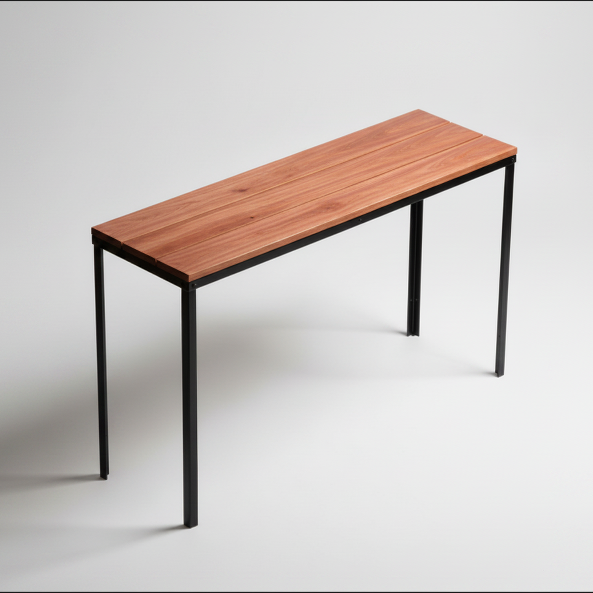 Surnia Slim solid Cherry sofa table, finished — 45" × 15" top, 30" tall, styled in a home interior