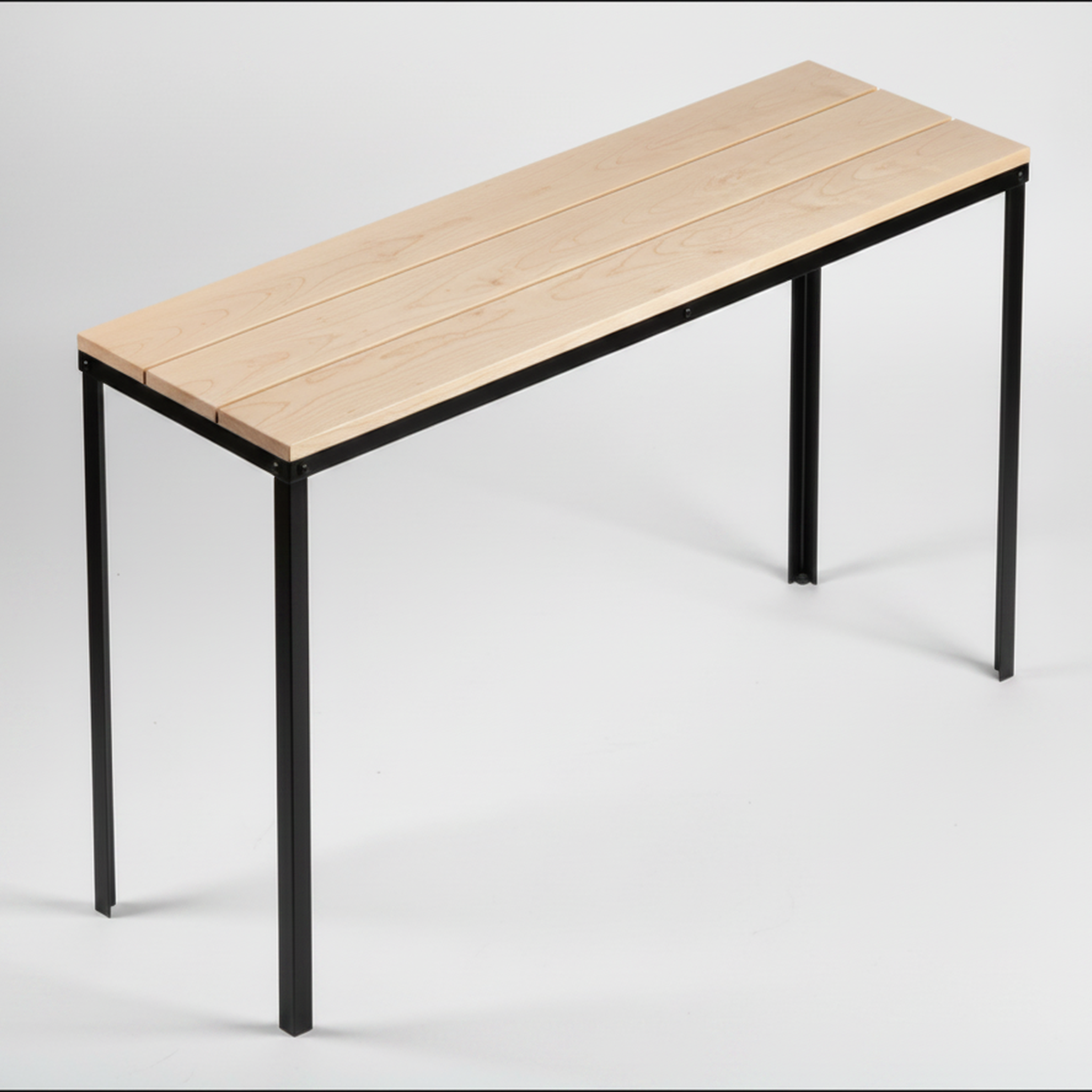Surnia Slim solid Hard Maple sofa table, unfinished — 45" × 15" top, 30" tall, studio photo on a neutral background