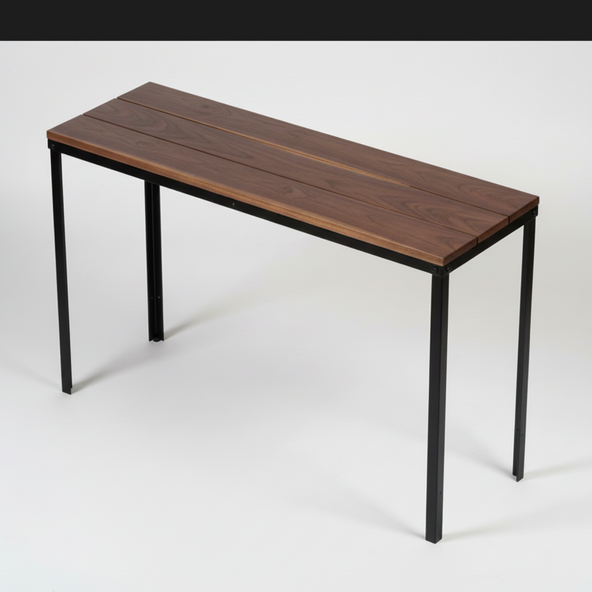 Surnia Slim solid Walnut sofa table, finished — 45" × 15" top, 30" tall, studio photo on a neutral background