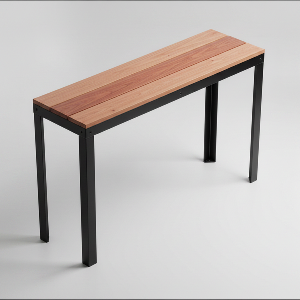 Surnia Square solid Cherry sofa table, unfinished — 46.5" × 16.5" top, 30" tall, studio photo on a neutral background